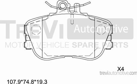 Trevi Automotive PF1592 - Bremžu uzliku kompl., Disku bremzes ps1.lv