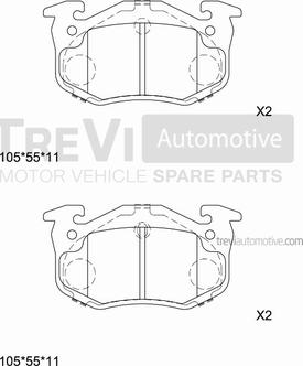 Trevi Automotive PF1546 - Bremžu uzliku kompl., Disku bremzes ps1.lv