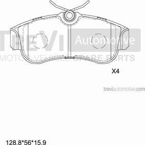 Trevi Automotive PF1555 - Bremžu uzliku kompl., Disku bremzes ps1.lv