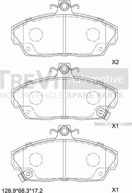 Trevi Automotive PF1556 - Bremžu uzliku kompl., Disku bremzes ps1.lv