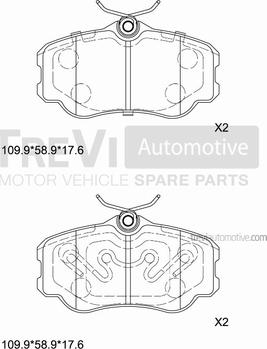 Trevi Automotive PF1553 - Bremžu uzliku kompl., Disku bremzes ps1.lv