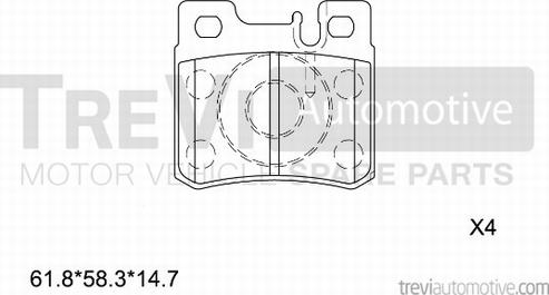 Trevi Automotive PF1561 - Bremžu uzliku kompl., Disku bremzes ps1.lv