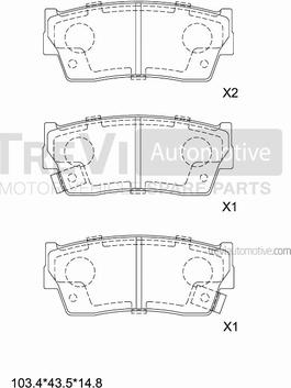 Trevi Automotive PF1568 - Bremžu uzliku kompl., Disku bremzes ps1.lv