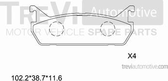 Trevi Automotive PF1562 - Bremžu uzliku kompl., Disku bremzes ps1.lv