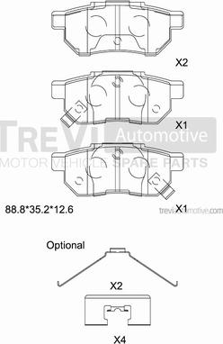 Trevi Automotive PF1519 - Bremžu uzliku kompl., Disku bremzes ps1.lv