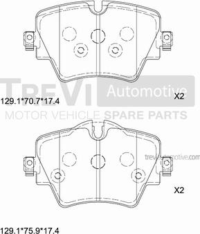 Trevi Automotive PF1513 - Bremžu uzliku kompl., Disku bremzes ps1.lv