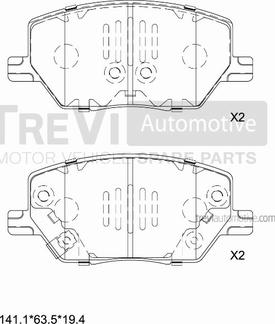 Trevi Automotive PF1512 - Bremžu uzliku kompl., Disku bremzes ps1.lv