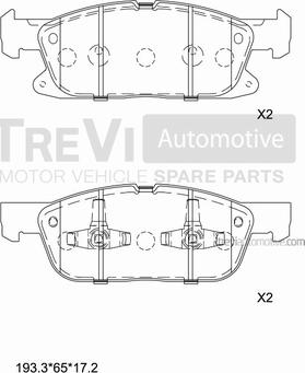 Trevi Automotive PF1537 - Bremžu uzliku kompl., Disku bremzes ps1.lv