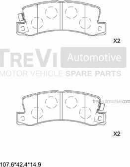 Trevi Automotive PF1524 - Bremžu uzliku kompl., Disku bremzes ps1.lv