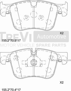 Trevi Automotive PF1521 - Bremžu uzliku kompl., Disku bremzes ps1.lv