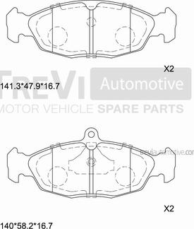 Trevi Automotive PF1571 - Bremžu uzliku kompl., Disku bremzes ps1.lv