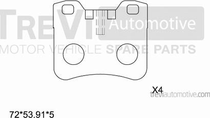 Trevi Automotive PF1572 - Bremžu uzliku kompl., Disku bremzes ps1.lv