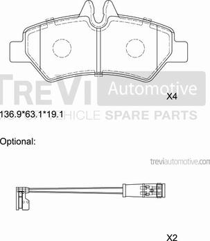 Trevi Automotive PF1646 - Bremžu uzliku kompl., Disku bremzes ps1.lv