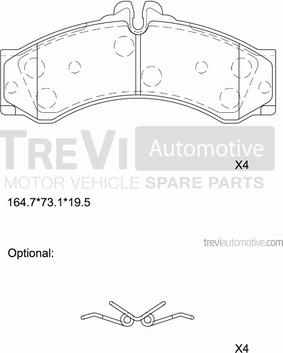 Trevi Automotive PF1647 - Bremžu uzliku kompl., Disku bremzes ps1.lv