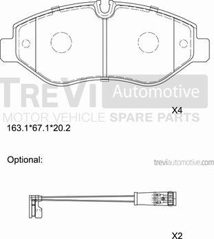 Trevi Automotive PF1659 - Bremžu uzliku kompl., Disku bremzes ps1.lv