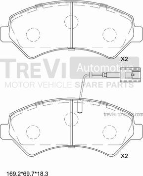 Trevi Automotive PF1650 - Bremžu uzliku kompl., Disku bremzes ps1.lv