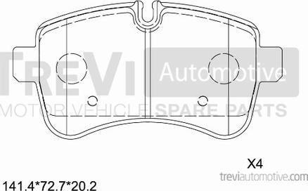 Trevi Automotive PF1657 - Bremžu uzliku kompl., Disku bremzes ps1.lv