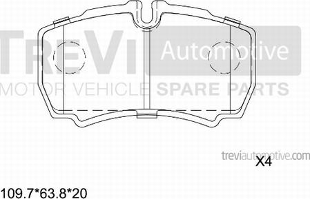 Trevi Automotive PF1661 - Bremžu uzliku kompl., Disku bremzes ps1.lv