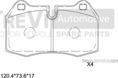 Trevi Automotive PF1616 - Bremžu uzliku kompl., Disku bremzes ps1.lv