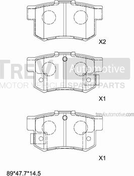 Trevi Automotive PF1610 - Bremžu uzliku kompl., Disku bremzes ps1.lv