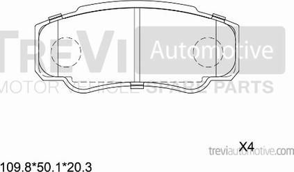 Trevi Automotive PF1630 - Bremžu uzliku kompl., Disku bremzes ps1.lv