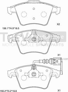 Trevi Automotive PF1638 - Bremžu uzliku kompl., Disku bremzes ps1.lv