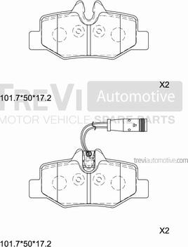 Trevi Automotive PF1632 - Bremžu uzliku kompl., Disku bremzes ps1.lv