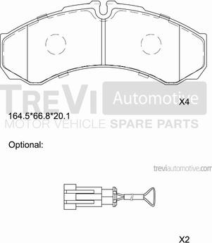 Trevi Automotive PF1621 - Bremžu uzliku kompl., Disku bremzes ps1.lv