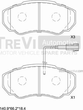 Trevi Automotive PF1628 - Bremžu uzliku kompl., Disku bremzes ps1.lv