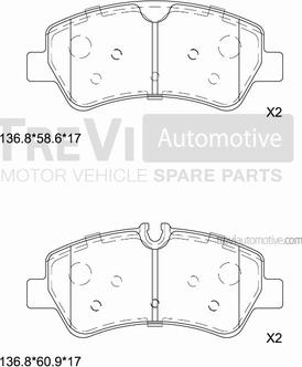 Trevi Automotive PF1670 - Bremžu uzliku kompl., Disku bremzes ps1.lv