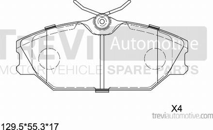 Trevi Automotive PF1096 - Bremžu uzliku kompl., Disku bremzes ps1.lv