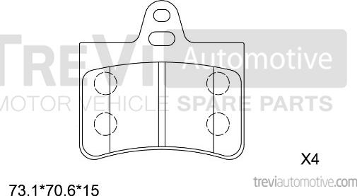 Trevi Automotive PF1092 - Bremžu uzliku kompl., Disku bremzes ps1.lv