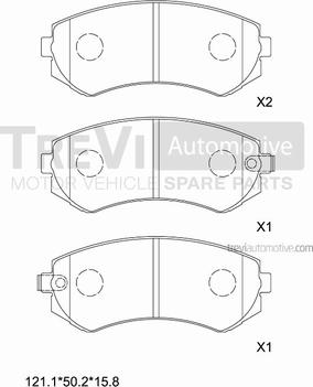 Trevi Automotive PF1044 - Bremžu uzliku kompl., Disku bremzes ps1.lv