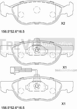 Trevi Automotive PF1040 - Bremžu uzliku kompl., Disku bremzes ps1.lv