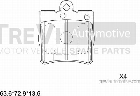 Trevi Automotive PF1059 - Bremžu uzliku kompl., Disku bremzes ps1.lv