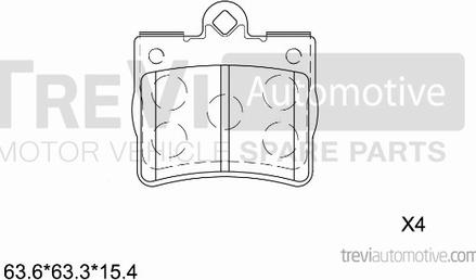 Trevi Automotive PF1058 - Bremžu uzliku kompl., Disku bremzes ps1.lv