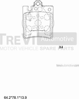 Trevi Automotive PF1064 - Bremžu uzliku kompl., Disku bremzes ps1.lv