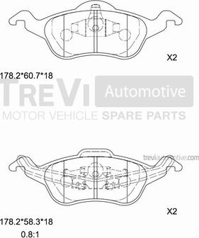 Trevi Automotive PF1061 - Bremžu uzliku kompl., Disku bremzes ps1.lv