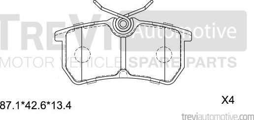 Trevi Automotive PF1062 - Bremžu uzliku kompl., Disku bremzes ps1.lv