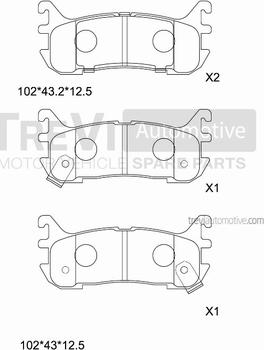 Trevi Automotive PF1003 - Bremžu uzliku kompl., Disku bremzes ps1.lv