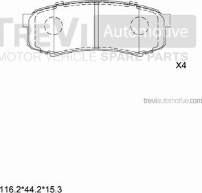 Trevi Automotive PF1007 - Bremžu uzliku kompl., Disku bremzes ps1.lv