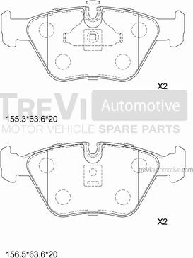 Trevi Automotive PF1019 - Bremžu uzliku kompl., Disku bremzes ps1.lv