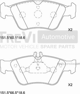 Trevi Automotive PF1010 - Bremžu uzliku kompl., Disku bremzes ps1.lv