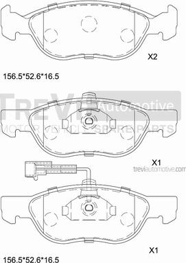 Trevi Automotive PF1012 - Bremžu uzliku kompl., Disku bremzes ps1.lv