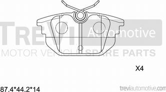 Trevi Automotive PF1034 - Bremžu uzliku kompl., Disku bremzes ps1.lv