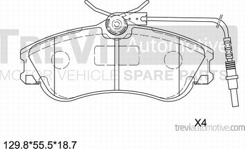 Trevi Automotive PF1033 - Bremžu uzliku kompl., Disku bremzes ps1.lv