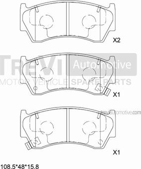 Trevi Automotive PF1024 - Bremžu uzliku kompl., Disku bremzes ps1.lv