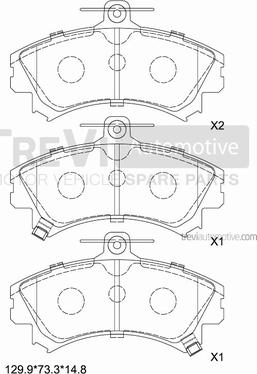 Trevi Automotive PF1025 - Bremžu uzliku kompl., Disku bremzes ps1.lv