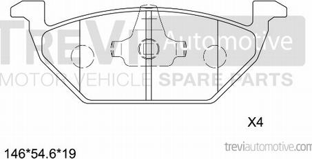 Trevi Automotive PF1026 - Bremžu uzliku kompl., Disku bremzes ps1.lv