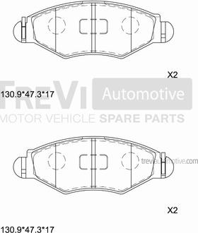 Trevi Automotive PF1077 - Bremžu uzliku kompl., Disku bremzes ps1.lv